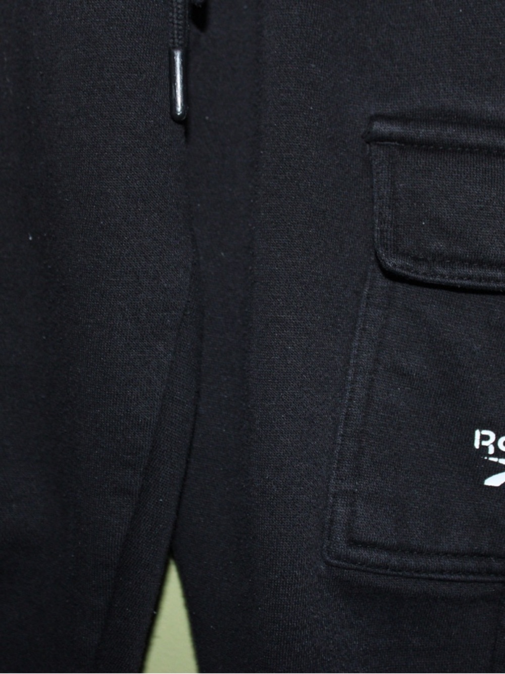 Reebok Black Pullover Hoodie with Flap Pocket